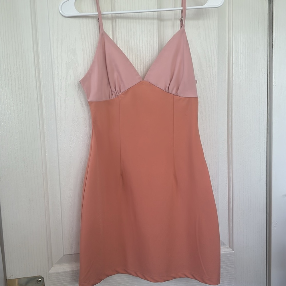 Beginning Boutique Coral and Pink Mini Dress, Size 8